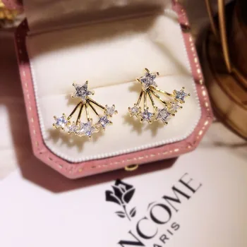 Stud Earrings For Women S925 Silver Needles Super Flash Star Cubic Zirconia Rear-mounted Two Wear Ear Studs Elegant Fine Jewelry
Stud Earrings For Women S925 Silver Needles Super Flash Star Cubic Zirconia Rear-mounted Two Wear Ear Studs Elegant Fine Jewelry