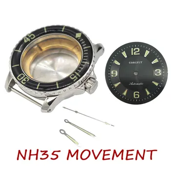 Polished solid 45mm stainless steel watch case+dial+hand fit NH35 automatic movement
Polished solid 45mm stainless steel watch case+dial+hand fit NH35 automatic movement
