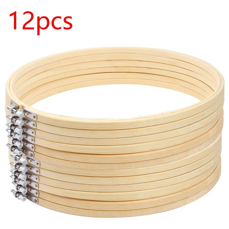 12 Pieces 12 Inch Embroidery Hoops Wooden Round Adjustable Bamboo Circle Cross Stitch Hoop Ring Bulk for Art Craft Handy Sewing
12 Pieces 12 Inch Embroidery Hoops Wooden Round Adjustable Bamboo Circle Cross Stitch Hoop Ring Bulk for Art Craft Handy Sewing