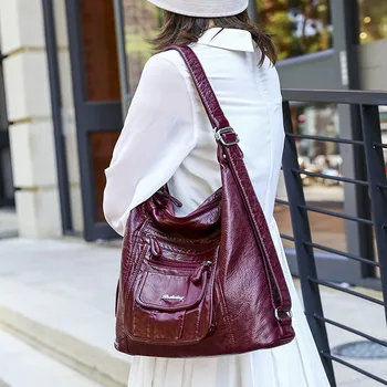 Hot Sell Multifunction Women Hobos Bags Female Handbags Soft Leather Large Capacity Designer Ladies Shoulder Bags Bolsa Feminina 
Hot Sell Multifunction Women Hobos Bags Female Handbags Soft Leather Large Capacity Designer Ladies Shoulder Bags Bolsa Feminina