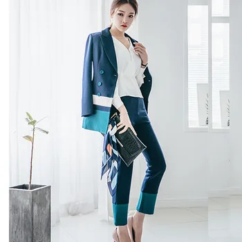 Fashion OL Plus Size Pant Suits Patchwork Color Elegant Long Blazer Jacket Female+Button Pant Autumn Two Piece For Women Outfit
Fashion OL Plus Size Pant Suits Patchwork Color Elegant Long Blazer Jacket Female+Button Pant Autumn Two Piece For Women Outfit