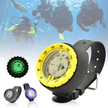 

50m Underwater Wrist Compass Balanced Dive Compass Waterproof Luminous Dial Detachable Strap for Scuba Diving Kayaking Outdoor