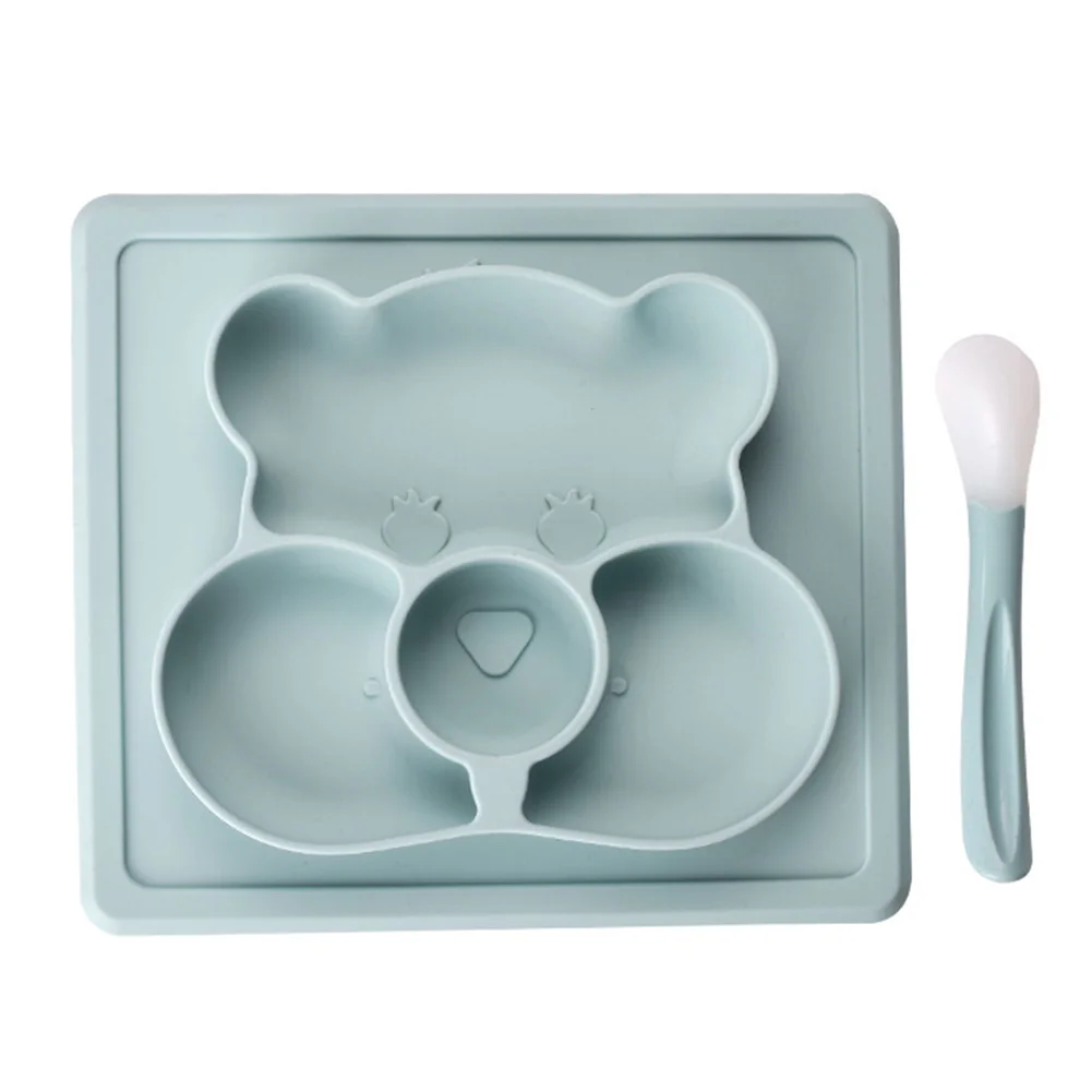 Suction Feeding Tableware Slip Resistant Learning 1set Bear Shaped Baby Waterproof Training Dinner Plate | Мать и ребенок