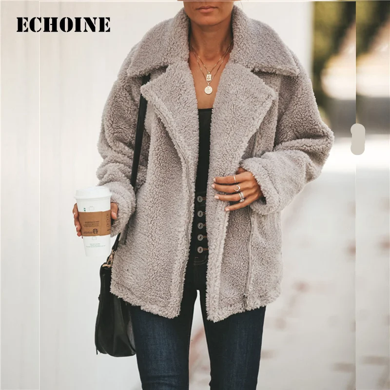 Echoine Faux Fur Coat Women Autumn Winter Fur Jacket Plush Overcoat Casual Thick Teddy Outwear veste femme Casaco Feminino t
Echoine Faux Fur Coat Women Autumn Winter Fur Jacket Plush Overcoat Casual Thick Teddy Outwear veste femme Casaco Feminino t