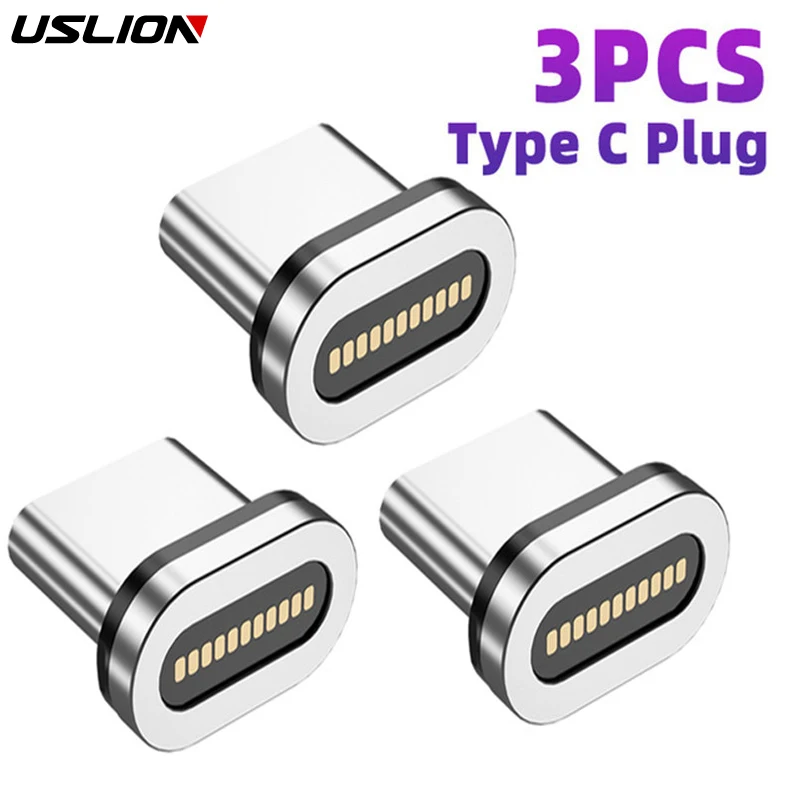 3 Pcs Magnetic Plug 11 Pin Port Fast Charging Cable Plugs Adapter Micro USB Type C Magnet Connector For iphone Xiaomi Samsung | Мобильные