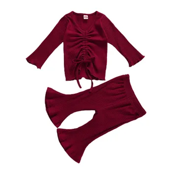 4 Colors Autumn Girls Clothing Sets Toddler Newborn Baby Girls Ribbed Knitted T-shirts Tops+Flare Pants Casual Clothes
4 Colors Autumn Girls Clothing Sets Toddler Newborn Baby Girls Ribbed Knitted T-shirts Tops+Flare Pants Casual Clothes