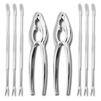 8 Piece Seafood Tool Kit, Stainless Steel Crab Leg Cracker and Forks Nut Cracker Set Shellfish Sheller 
8 Piece Seafood Tool Kit, Stainless Steel Crab Leg Cracker and Forks Nut Cracker Set Shellfish Sheller
