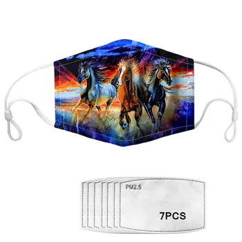 Dust Mask Horse Print With 7pcs PM2.5 Filter Paper Unisex Elastic Mouth Face Mask 2020 New Arrival
Dust Mask Horse Print With 7pcs PM2.5 Filter Paper Unisex Elastic Mouth Face Mask 2020 New Arrival