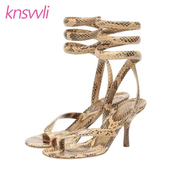 Snake Winding Gladiator Sandals Woman High Heels Split Toe Runway Shoes Woman Snake Pattern Leather Stiletto Sandalias Mujer
Snake Winding Gladiator Sandals Woman High Heels Split Toe Runway Shoes Woman Snake Pattern Leather Stiletto Sandalias Mujer