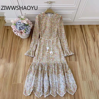 ZIWWSHAOYU Autumn Multicolor Floral Print Vintage Dress Runway Designer Women Drawstring Waist Embroidery Line Midi Dresses
ZIWWSHAOYU Autumn Multicolor Floral Print Vintage Dress Runway Designer Women Drawstring Waist Embroidery Line Midi Dresses