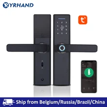 Tuya biométrico fechadura de impressão digital, segurança inteligente inteligente bloqueio com wifi app senha rfid desbloquear, fechadura da porta hotéis eletrônicos(China)