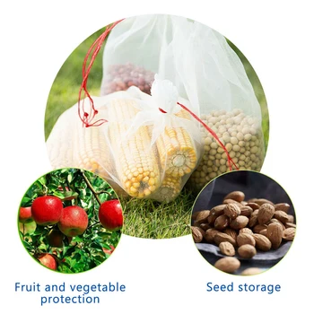 White PE 95*60cm Garden Plant Fruit Protect Drawstring Net Bag With Rope Against Insect Pest Bird Storing Fruits Vegetables
White PE 95*60cm Garden Plant Fruit Protect Drawstring Net Bag With Rope Against Insect Pest Bird Storing Fruits Vegetables