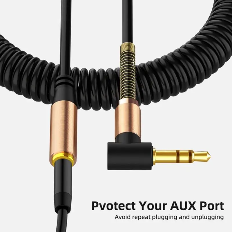 

3.5MM Audio Cable Spring Male to Male For Phone Car Speaker MP4 Headphone 1.5m Gold Plated 3.5 Jack AUX Audio Cables