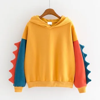 Fashion Women Casual Loose Long Sleeve Splice Dinosaur Hoodies Women Kawaii Sweatshirt Patchwork Tops Blouse Moletom Sudadera 
Fashion Women Casual Loose Long Sleeve Splice Dinosaur Hoodies Women Kawaii Sweatshirt Patchwork Tops Blouse Moletom Sudadera