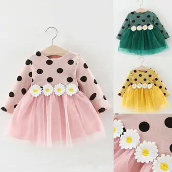 0-3years Newborn Baby Girls Long Sleeve Dress Polka Dot Party Pageant Tutu Dress For Girls Pink Blue Wedding Dress Girl Clothing
0-3years Newborn Baby Girls Long Sleeve Dress Polka Dot Party Pageant Tutu Dress For Girls Pink Blue Wedding Dress Girl Clothing