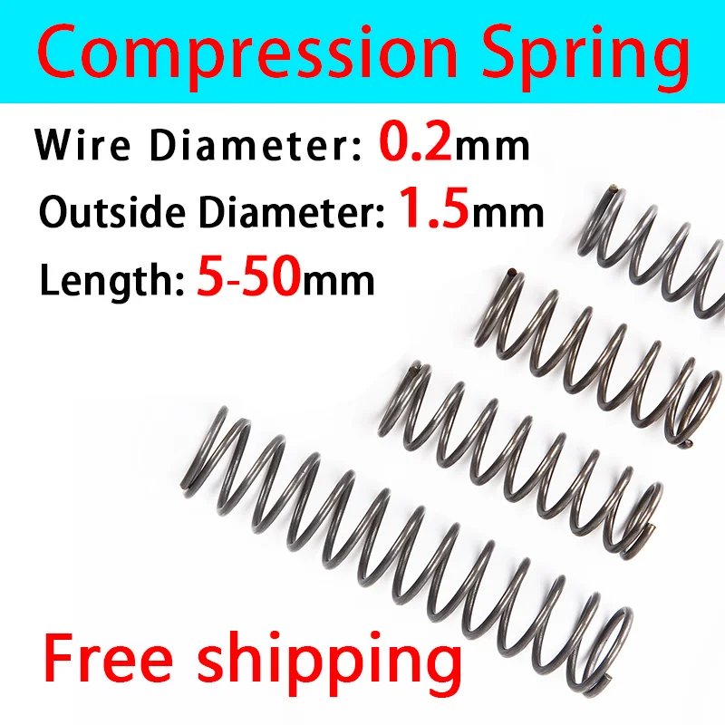Compression Spring Pressure Spring Compressed Spring Returnning Spring Wire Diameter 0.2mm Outside Diameter 1.5mm Customization
Compression Spring Pressure Spring Compressed Spring Returnning Spring Wire Diameter 0.2mm Outside Diameter 1.5mm Customization