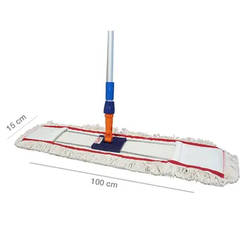 Mopa plana industrial algodón 100 cms con bastidor abatible y mango extensible 150 cms
Mopa plana industrial algodón 100 cms con bastidor abatible y mango extensible 150 cms