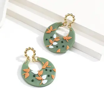 AENSOA 2020 Fashion Handmade Leaves Round Pendnat Drop Earrings For Women Unique Three-Dimensional Flowers Polymer Clay Earrings
AENSOA 2020 Fashion Handmade Leaves Round Pendnat Drop Earrings For Women Unique Three-Dimensional Flowers Polymer Clay Earrings