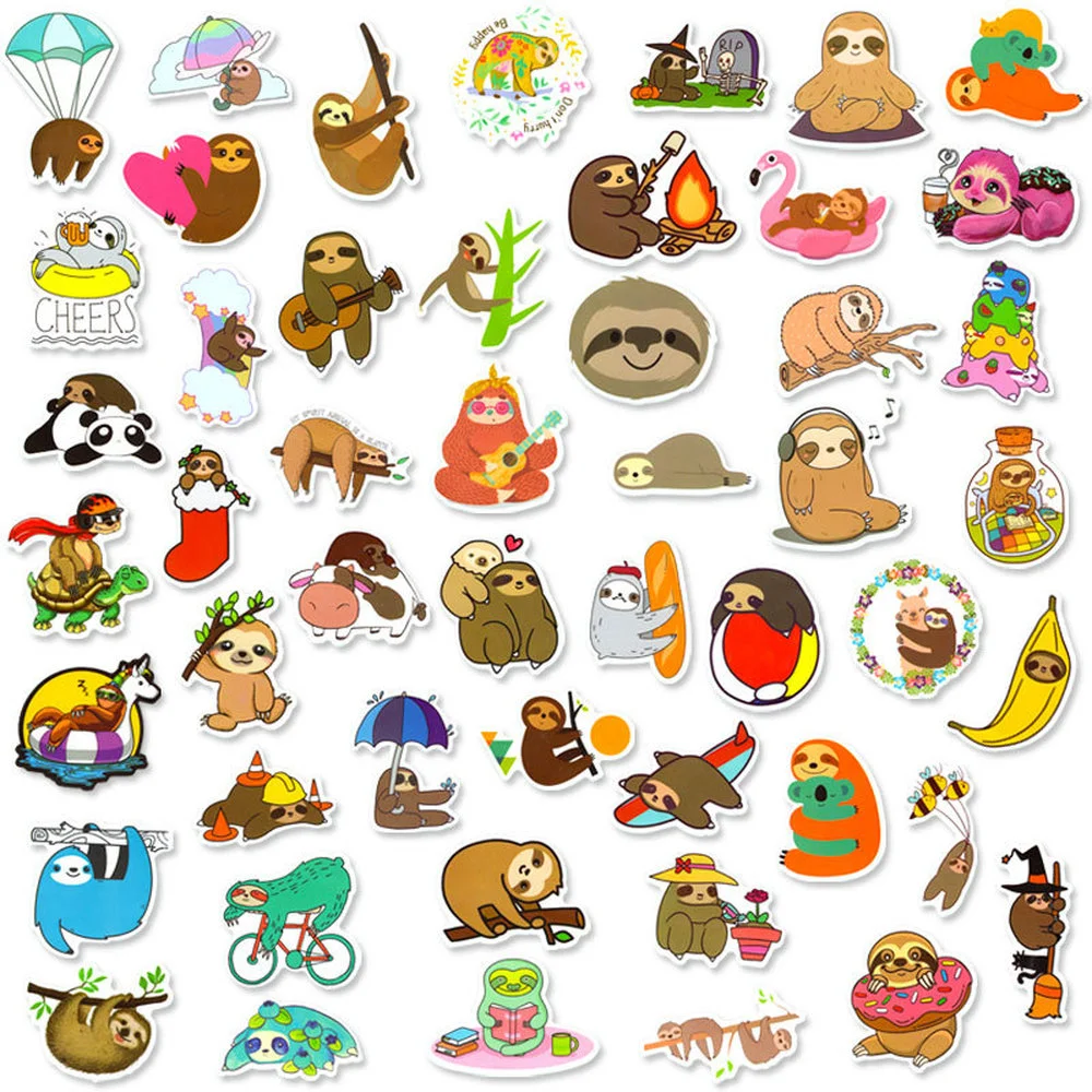 10/50PCS Cute Sloth Animal Stickers Skateboard Guitar Laptop Motorcycle Luggage Classic Toy Joke Sticker for Kid Gift Decal
10/50PCS Cute Sloth Animal Stickers Skateboard Guitar Laptop Motorcycle Luggage Classic Toy Joke Sticker for Kid Gift Decal