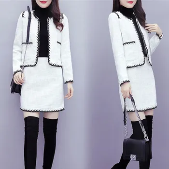 2019 Autumn Winter Vintage Tweed Dress Women Set 2 Piece Long Sleeve Luxury Designer Jacket Tops Skirt Suit Clothing Office Lady
2019 Autumn Winter Vintage Tweed Dress Women Set 2 Piece Long Sleeve Luxury Designer Jacket Tops Skirt Suit Clothing Office Lady