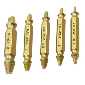 5PCS / Set Titanium Plated High Speed Steel Screw Extractor Broken Wire Repair Double-headed Screw Sliding Tooth Removal Tools 
5PCS / Set Titanium Plated High Speed Steel Screw Extractor Broken Wire Repair Double-headed Screw Sliding Tooth Removal Tools
