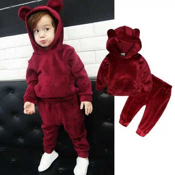 2pcs Toddler Boy Girl Winter Clothes Sets Spring Solid Long Sleeve Velvet Hooded Tops+pants Warm Outfits Set 1-5 Years
2pcs Toddler Boy Girl Winter Clothes Sets Spring Solid Long Sleeve Velvet Hooded Tops+pants Warm Outfits Set 1-5 Years