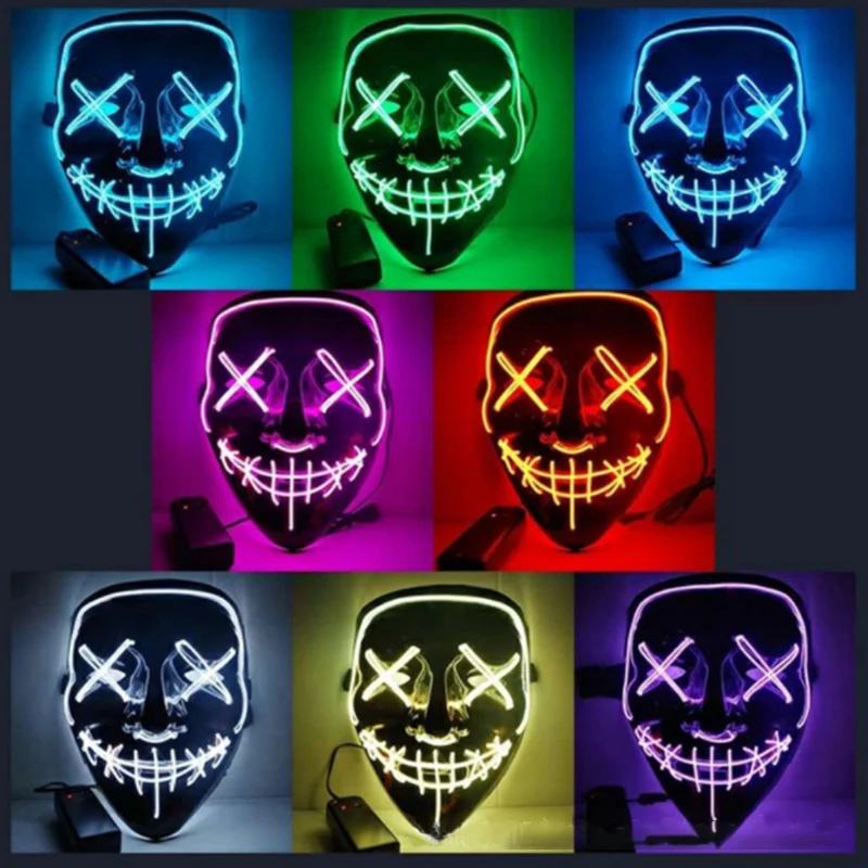 Led Mask Halloween Party Masque Masquerade Masks Neon Maske Light Glow In The Dark Mascara Horror Maska Glowing Masker Purge
Led Mask Halloween Party Masque Masquerade Masks Neon Maske Light Glow In The Dark Mascara Horror Maska Glowing Masker Purge