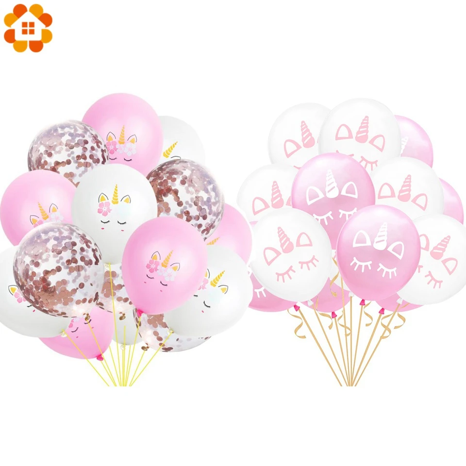 

15Pcs Cartoon Unicorn Balloons Confetti Latex Balloons Wedding Ballons Kids Birthday Party Decorations Baby Shower Supplies