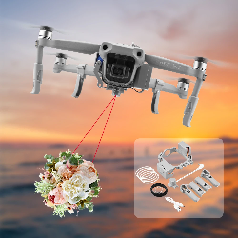 Airdrop System for Mavic Air 2 Drone Wedding Proposal Delivery Device Dispenser Rescue Remote Thrower Air Drop Transport Gifts
Airdrop System for Mavic Air 2 Drone Wedding Proposal Delivery Device Dispenser Rescue Remote Thrower Air Drop Transport Gifts