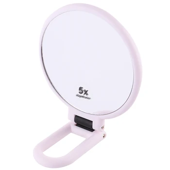 Foldable Cosmetic Makeup Mirror Hand Hold Oval Round Mirror 5x Magnifying Glass Court Mirror Beauty Tool Mirrors White Color
Foldable Cosmetic Makeup Mirror Hand Hold Oval Round Mirror 5x Magnifying Glass Court Mirror Beauty Tool Mirrors White Color