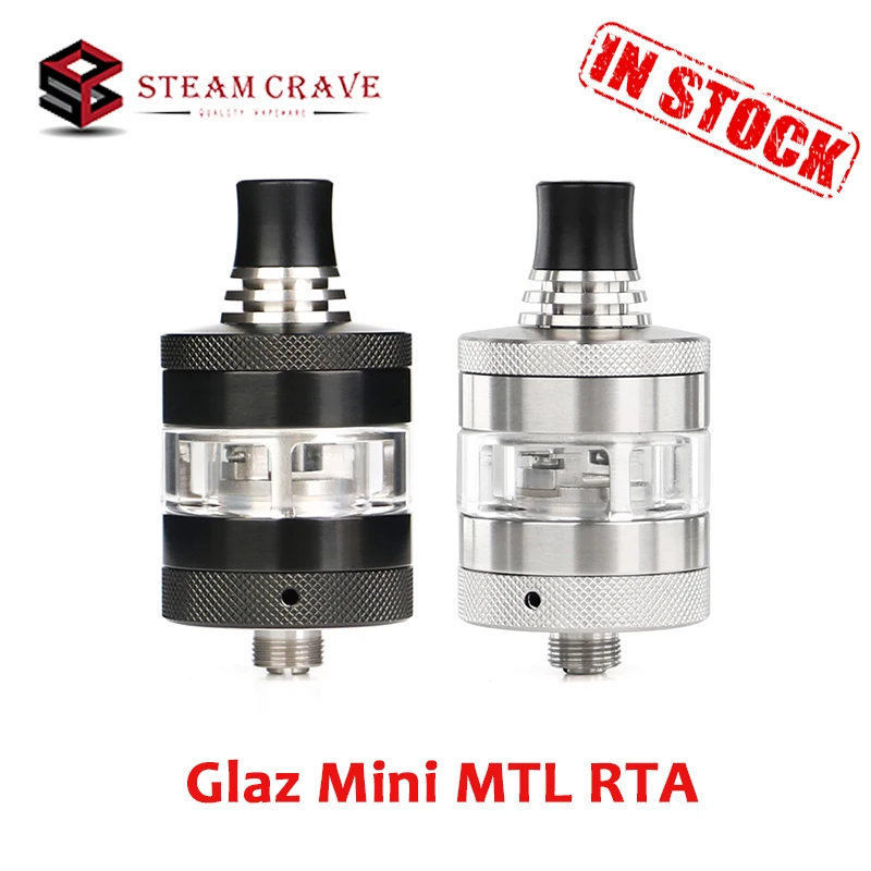 Steam Crave Glaz Mini MTL RTA 23mm diameter Tank 2ml/5ml e-liquid Capacity Atomizer with 510 drip tip electronic cigarette tank
Steam Crave Glaz Mini MTL RTA 23mm diameter Tank 2ml/5ml e-liquid Capacity Atomizer with 510 drip tip electronic cigarette tank