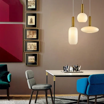 

Modern Design Glass Led Pendant Lights American Bedroom Meal Bar Hanging Lamp Cafe Loft Living Room Aisle Decor Light Fixtures