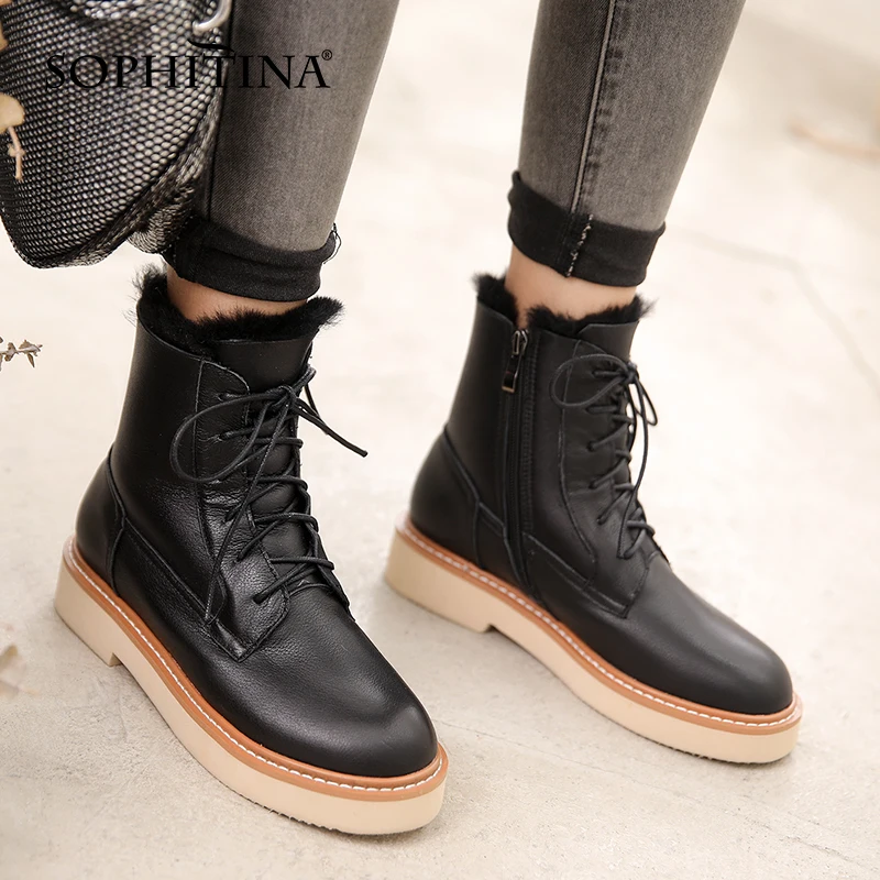 SOPHITINA New Winter Ankle Boots Casual Genuine Leather Keep Warm Zipper Boots Round Toe Mid Heel Ladies Women's Shoes SO704
SOPHITINA New Winter Ankle Boots Casual Genuine Leather Keep Warm Zipper Boots Round Toe Mid Heel Ladies Women's Shoes SO704