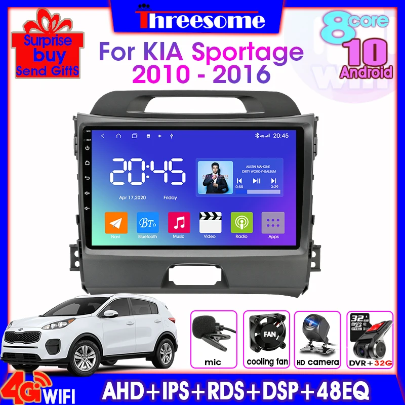 Android 10.0 2 din 4+64G Car Radio Multimedia RDS DSP 48EQ IPS Video Player For KIA Sportage3 2010-2016 GPS Navigation Autoradio
Android 10.0 2 din 4+64G Car Radio Multimedia RDS DSP 48EQ IPS Video Player For KIA Sportage3 2010-2016 GPS Navigation Autoradio