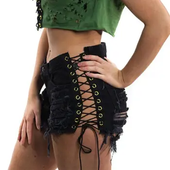 Summer Fashion Women Side Lace Up Ripped Jeans Shorts Solid Color Hot
Summer Fashion Women Side Lace Up Ripped Jeans Shorts Solid Color Hot