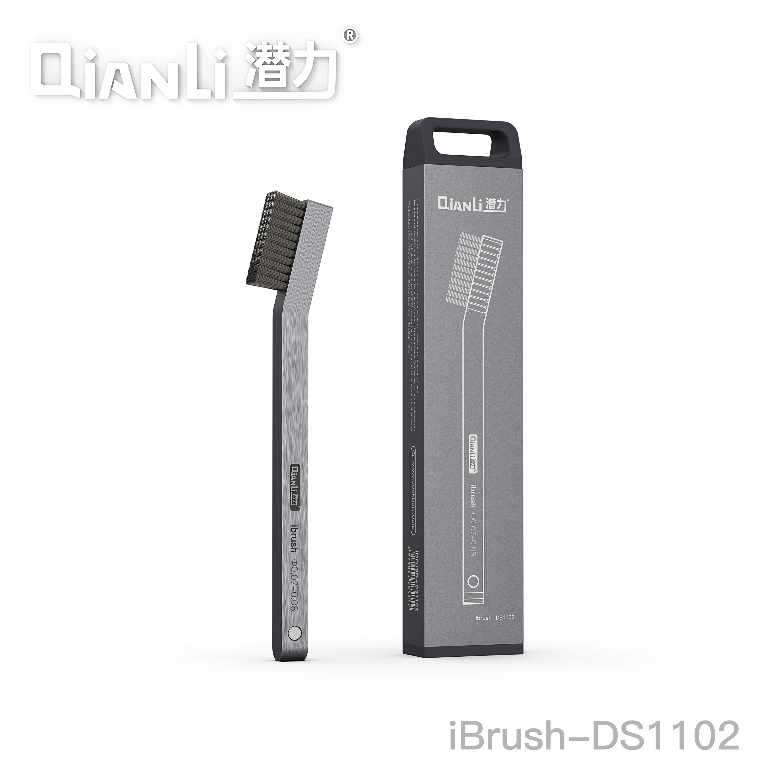 Qianli iBrush DS1102 Multifunctional Steel Brush Aluminum Alloy Handle with Magnetizer Function Silver Gray Brushed Texture
Qianli iBrush DS1102 Multifunctional Steel Brush Aluminum Alloy Handle with Magnetizer Function Silver Gray Brushed Texture