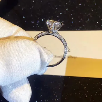 TSHOU02 Women Crystal TIFF 925 Sterling silver Rings For Wedding Engagement Jewelry Accessory
TSHOU02 Women Crystal TIFF 925 Sterling silver Rings For Wedding Engagement Jewelry Accessory