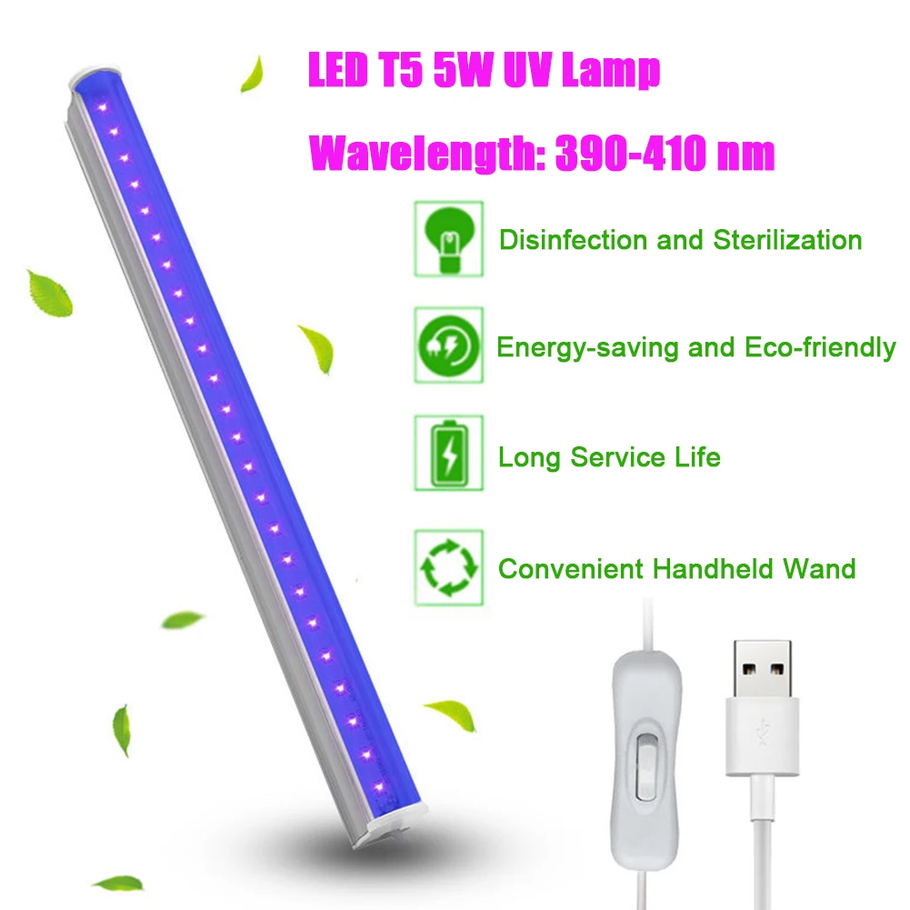 UVC Lamp Sterilizer Portable Disinfection UV Lamp USB Sanitizing Wand Sanitizer Light Antibacterial Lampe UVC Germicide
UVC Lamp Sterilizer Portable Disinfection UV Lamp USB Sanitizing Wand Sanitizer Light Antibacterial Lampe UVC Germicide