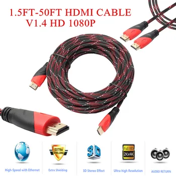 0.5M-15M Optional Premium HDMI Cable 1.5FT-50FT Male To Male Cable 1.4V HD High Speed 3D 1080P HDTV Ethernet For PS4 XBOX TXTB1 
0.5M-15M Optional Premium HDMI Cable 1.5FT-50FT Male To Male Cable 1.4V HD High Speed 3D 1080P HDTV Ethernet For PS4 XBOX TXTB1