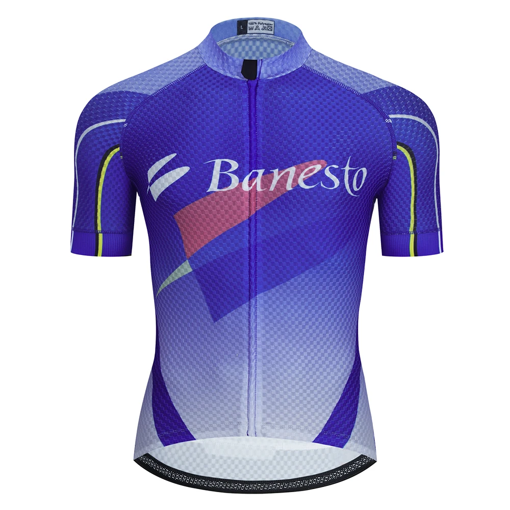 

Summer Men Banesto Cycling Jersey MTB Road Bike Jerseys Breathable Short Sleeve Bicycle Shirts Downhill Jersey Maillot Ciclismo