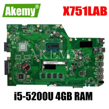 AKEMY X751LAB original mainboard For Asus X751L K751L R752L X751LA X751LN X751LK X751LJ with 4GB RAM i5-5200U Laptop motherboard
AKEMY X751LAB original mainboard For Asus X751L K751L R752L X751LA X751LN X751LK X751LJ with 4GB RAM i5-5200U Laptop motherboard