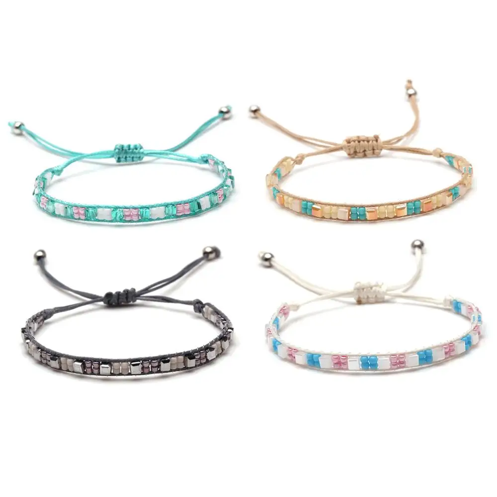 Multicolored Faceted Crystal Japan Miyuki Seed Beads Woven Bracelet Fashion Adjustable Boho Handmade Cute Blue Pink Red Jewelry
Multicolored Faceted Crystal Japan Miyuki Seed Beads Woven Bracelet Fashion Adjustable Boho Handmade Cute Blue Pink Red Jewelry