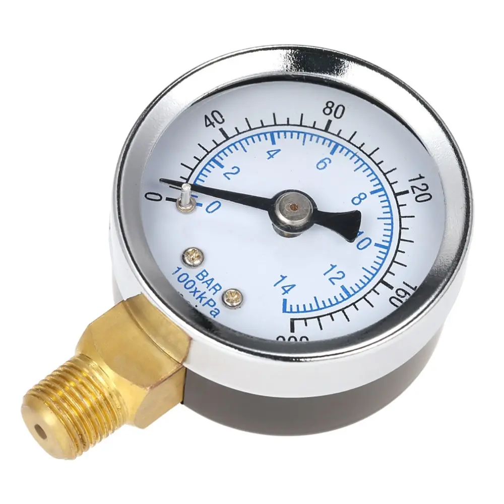 0-200psi 0-14bar Mini Pressure Gauge Dial Air Compressor Meter Hydraulics Tester Double Scale Measurer Side Mount | Инструменты