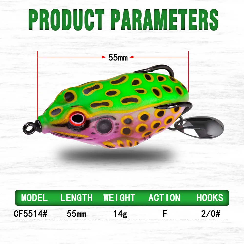 6pcs Lot Soft Lure 6 Colors Frog Bass Baits 6cm 13.2g Fishing Tackle Top Water