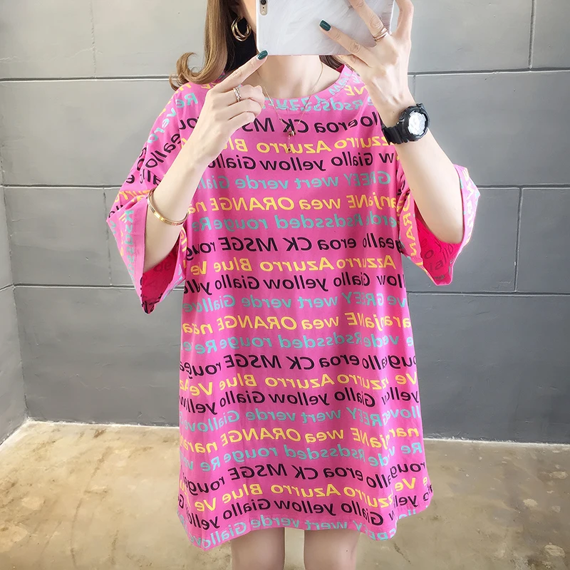 T Shirt Dresses Short Sleeve 2020 Spring Summer Long Section Round Neck Letter Printing Loose Cotton Short Sleeved Women dresses
T Shirt Dresses Short Sleeve 2020 Spring Summer Long Section Round Neck Letter Printing Loose Cotton Short Sleeved Women dresses