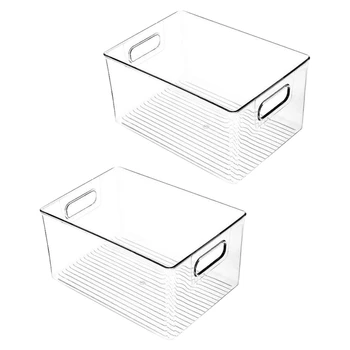 2Pcs Plastic Kitchen Pantry Cabinet,Refrigerator or Freezer Food or Book Storage Bins with Handles-Organizer for Snacks
2Pcs Plastic Kitchen Pantry Cabinet,Refrigerator or Freezer Food or Book Storage Bins with Handles-Organizer for Snacks