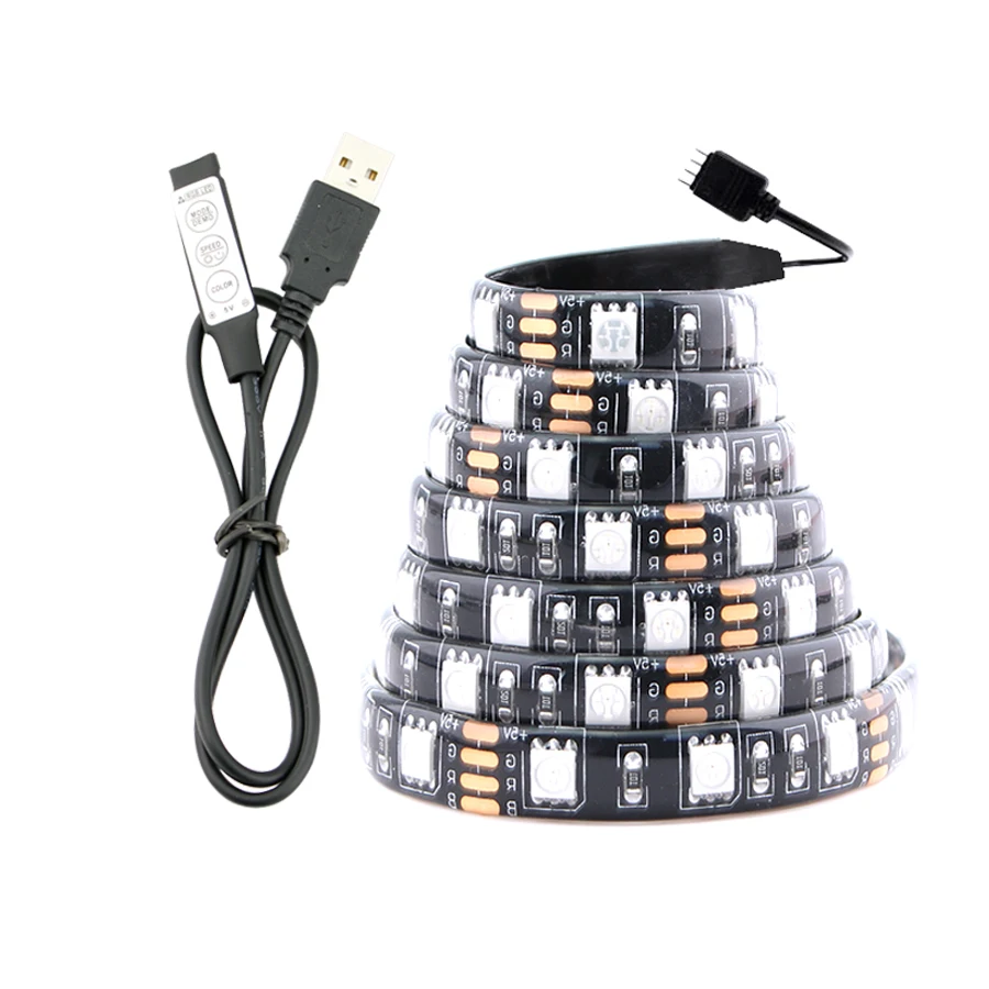 USB LED Strip Light 5V RGB 5050 1M 60Led/M 3 Mini 17 Key Remote Controller Flexible Waterproof LED Strip TV Backlight Tape Lamp
USB LED Strip Light 5V RGB 5050 1M 60Led/M 3 Mini 17 Key Remote Controller Flexible Waterproof LED Strip TV Backlight Tape Lamp