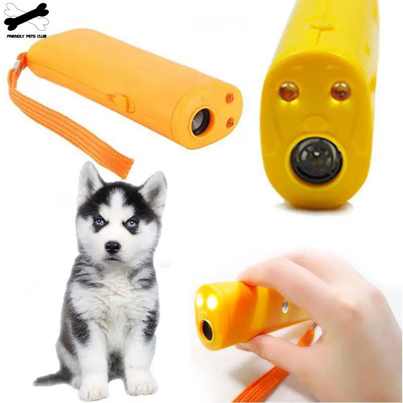 Pet Dog Repeller Anti Barking Stop Bark Training Device Trainer Led Ultrasonic 3 In 1 Without Battery | Дом и сад