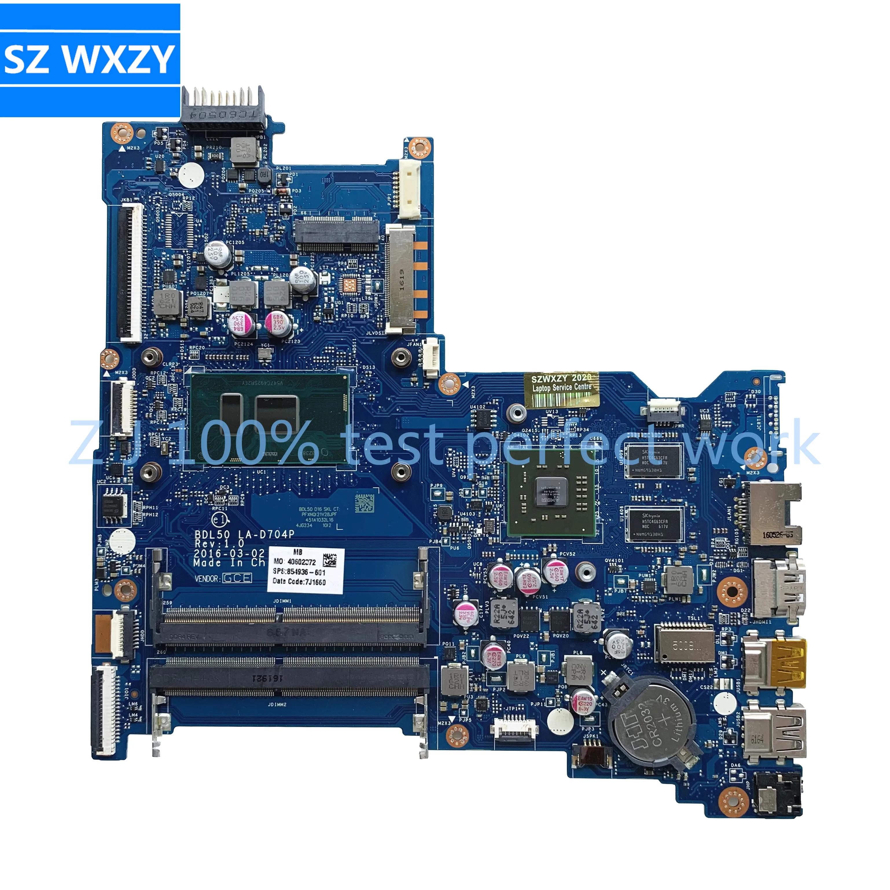 Для струйного принтера Hp 15-AC 15-AY Материнская плата ноутбука 854936-601 854936-001