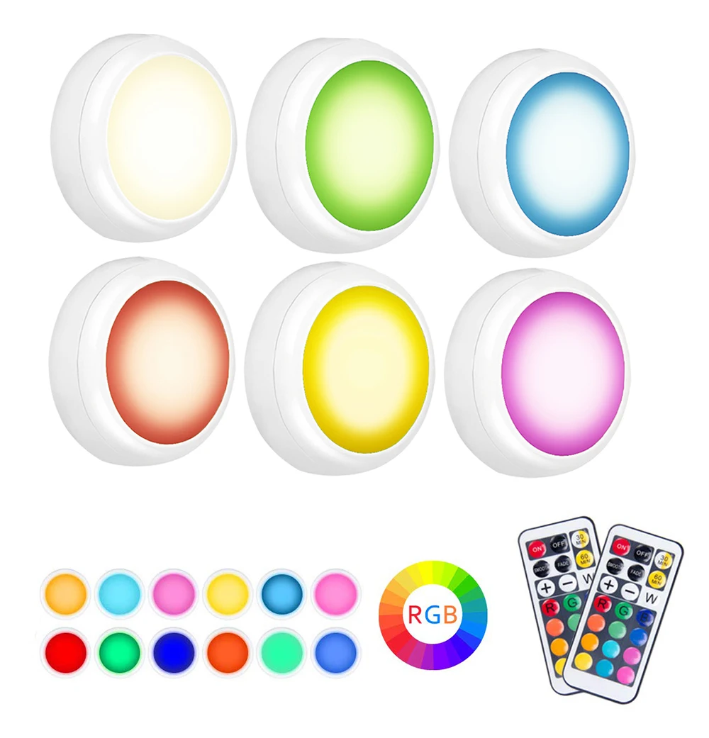 RGBW 13 Colors LED Under Cabinet Light Dimmable Touch Sensor Wardrobe Closet Night Light Puck Light with Remote Controller
RGBW 13 Colors LED Under Cabinet Light Dimmable Touch Sensor Wardrobe Closet Night Light Puck Light with Remote Controller